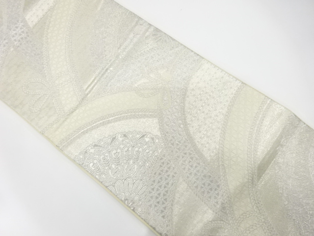 アンティーク　組紐に華紋・古典柄織り出し袋帯（着用可）